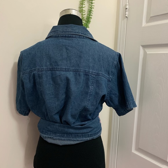 Anthropologie Quaker Factory Denim Jeans Button Down Shirt size Medium - Picture 8 of 8